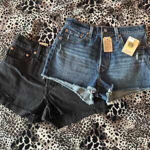 2 pairs NWT  Levi’s  Denim shorts -Levi’s 501 High-Rise –Distressed Cutoff,